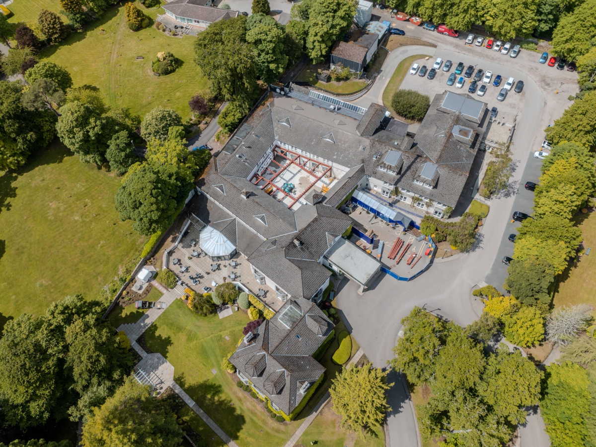 Drome image showing the steel beams now in place for dome